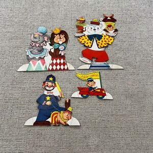 Vintage Circus‎ Cardboard Cutouts Lion Clown Bear Monkey Pig Elephant Ephemera